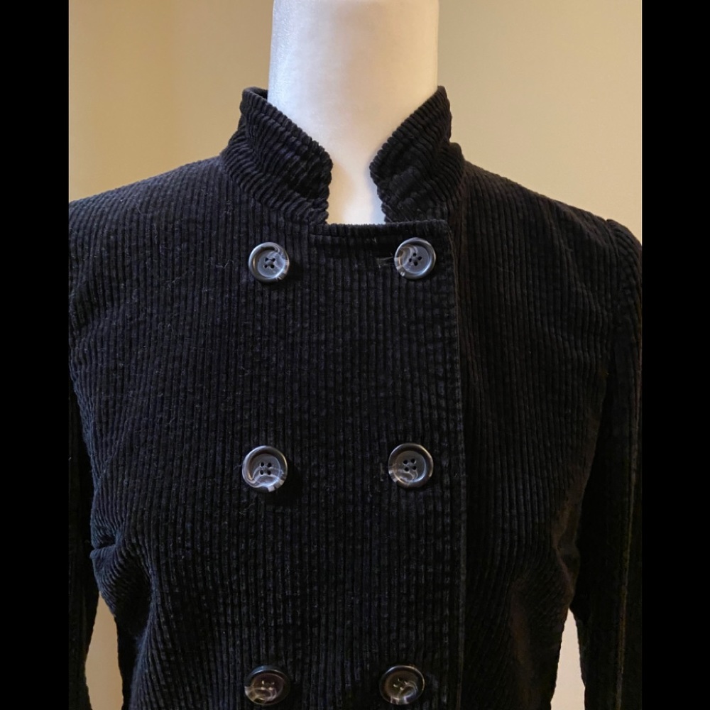 J. Jill Black Double-Breasted Corduroy Jacket, XS - Picture 3 of 10